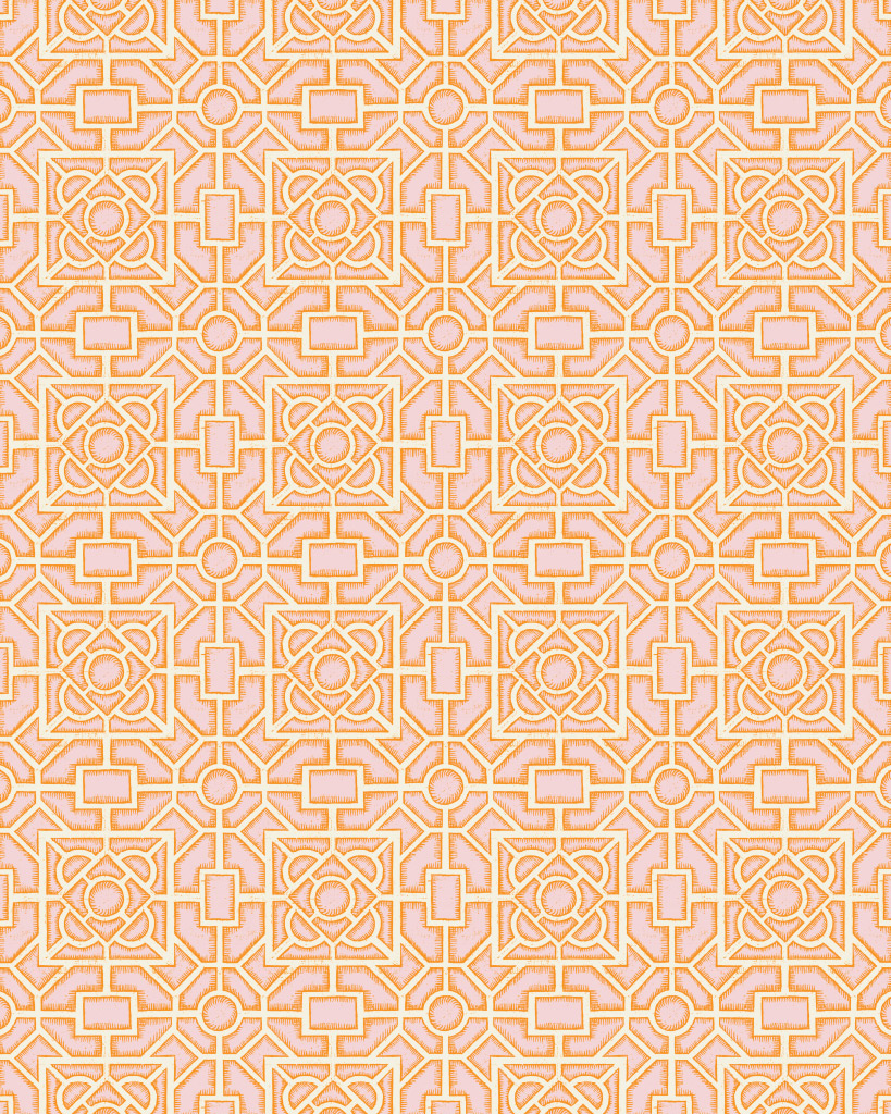 dekupážny papier geometrický oranžovo ružový