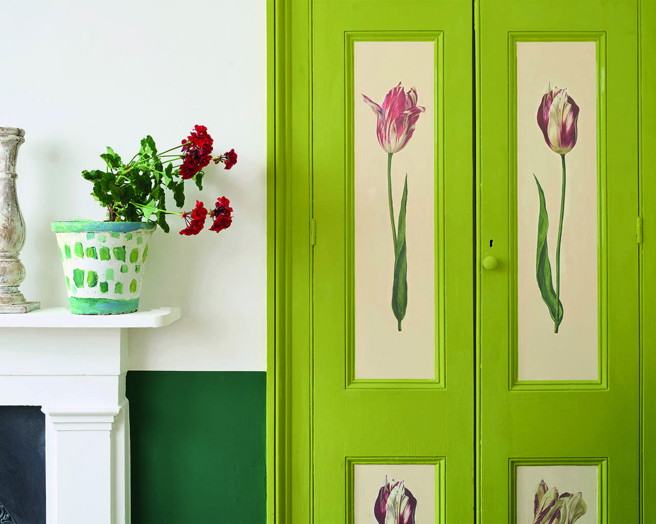 dekupážový papier s veľkými farebnými tulipánmi